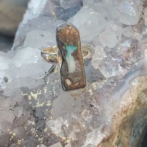 Rare Boulder Opal and Sterling Silver Ring